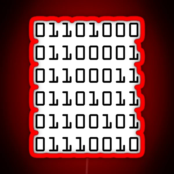 Hacker In Binary RGB Neon Sign