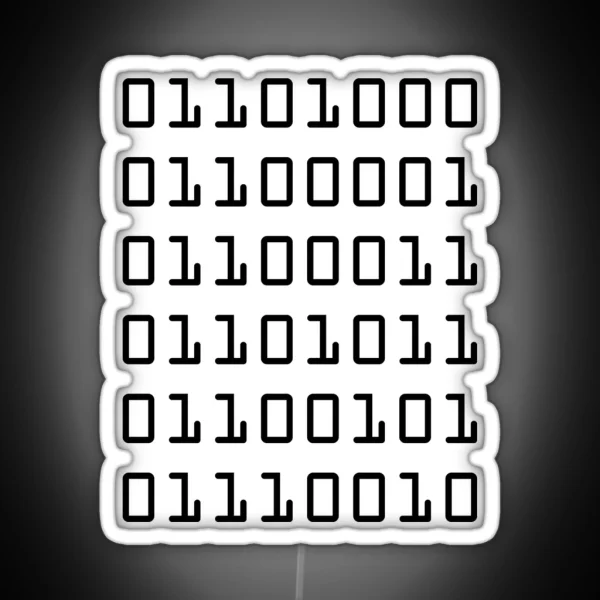 Hacker In Binary RGB Neon Sign