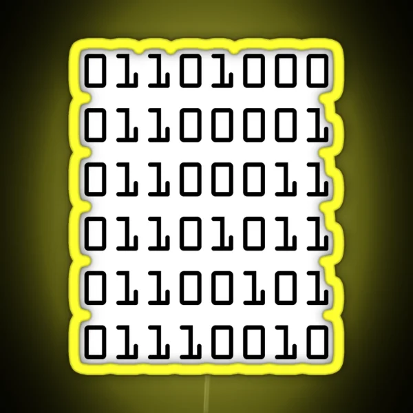 Hacker In Binary RGB Neon Sign