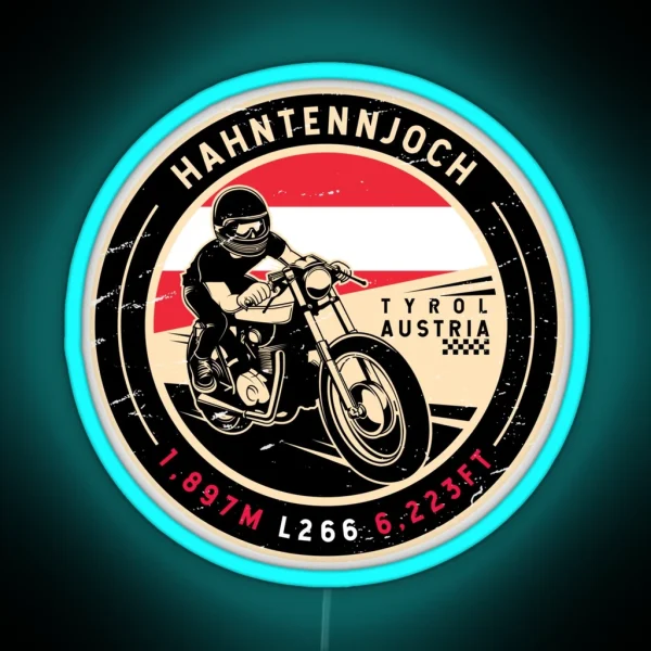 Hahntennjoch Austria Motorcycle RGB Neon Sign