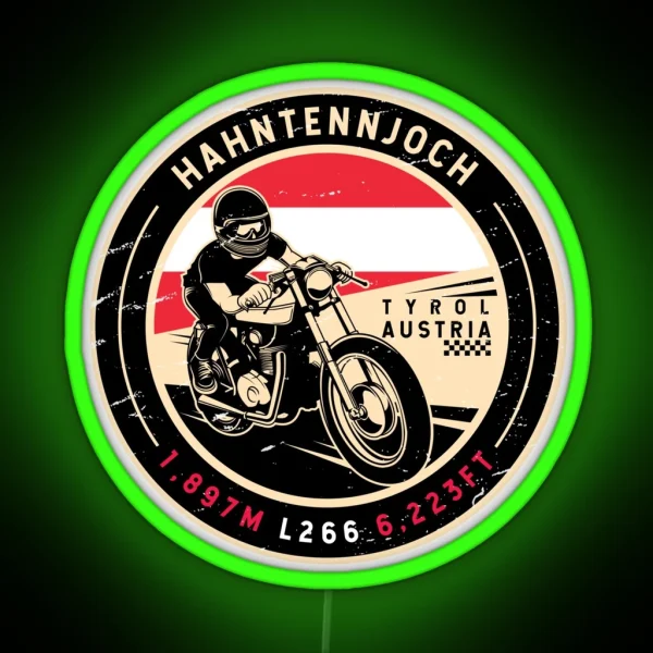 Hahntennjoch Austria Motorcycle RGB Neon Sign