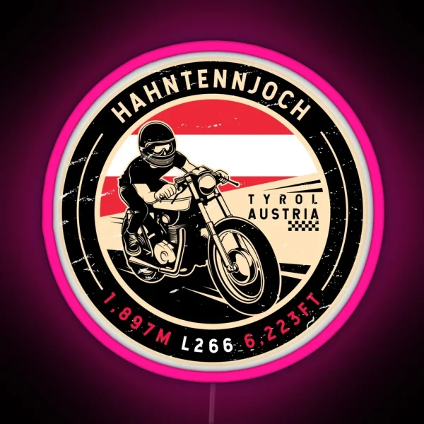 Hahntennjoch Austria Motorcycle RGB Neon Sign