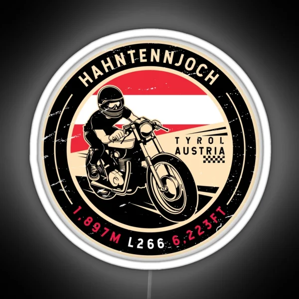 Hahntennjoch Austria Motorcycle RGB Neon Sign