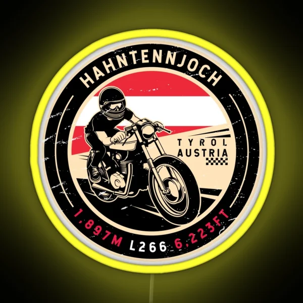 Hahntennjoch Austria Motorcycle RGB Neon Sign