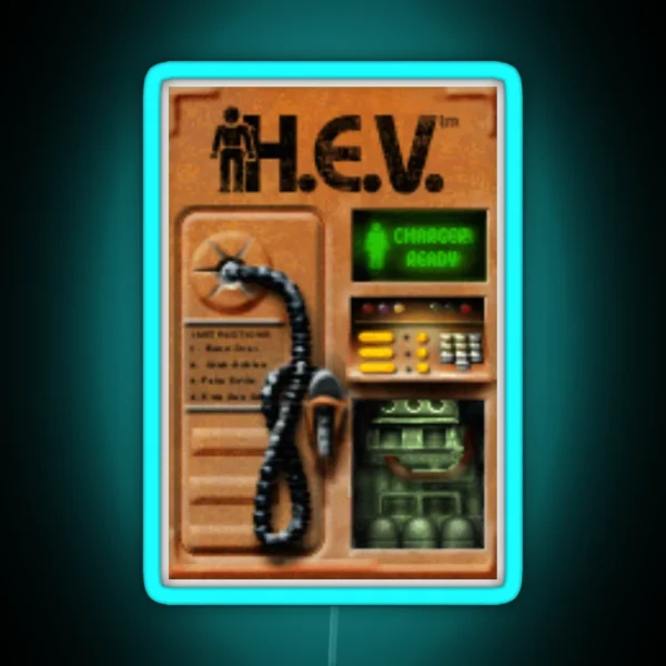 Half Life HEV Charger Design RGB Neon Sign