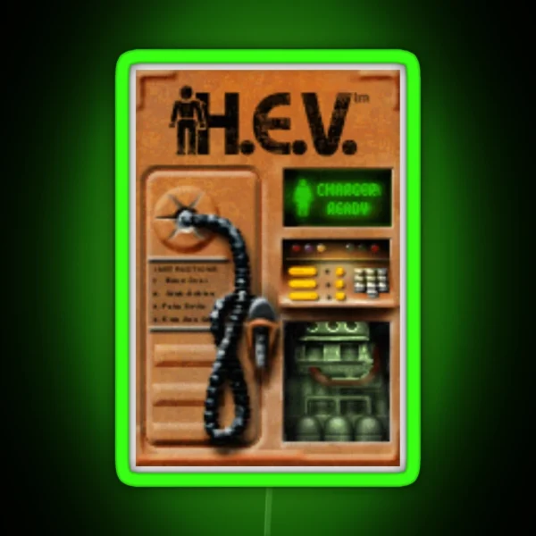 Half Life HEV Charger Design RGB Neon Sign