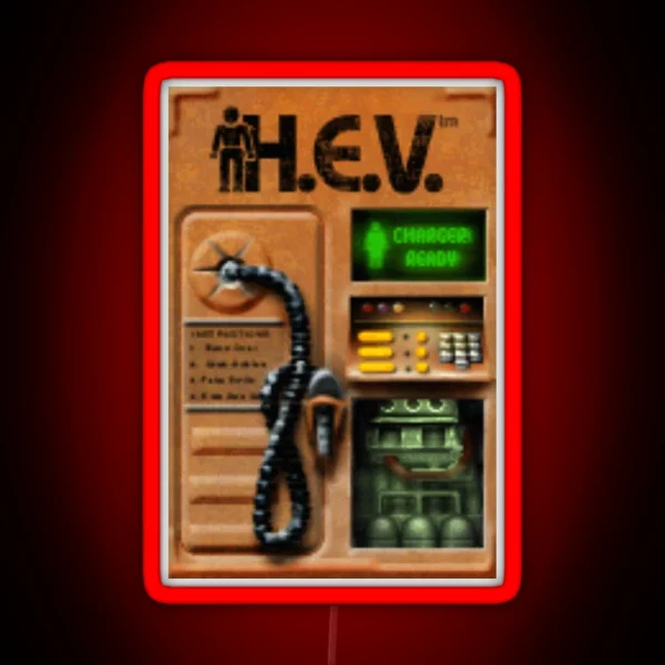 Half Life HEV Charger Design RGB Neon Sign