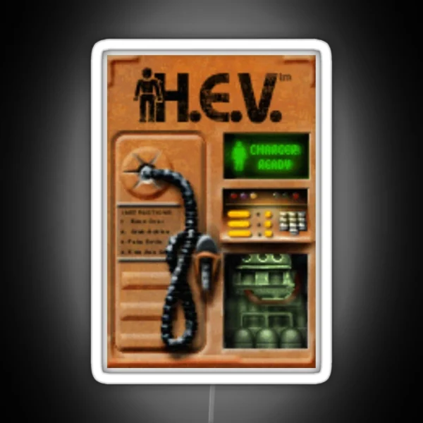 Half Life HEV Charger Design RGB Neon Sign