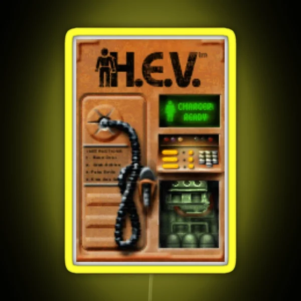Half Life HEV Charger Design RGB Neon Sign