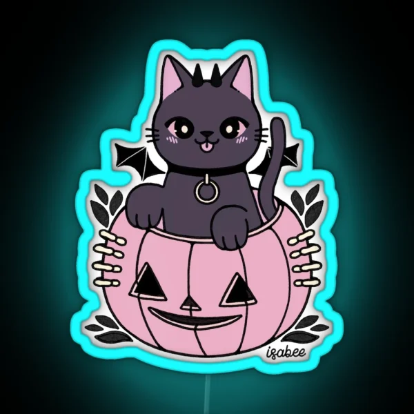 Halloween Cat RGB Neon Sign