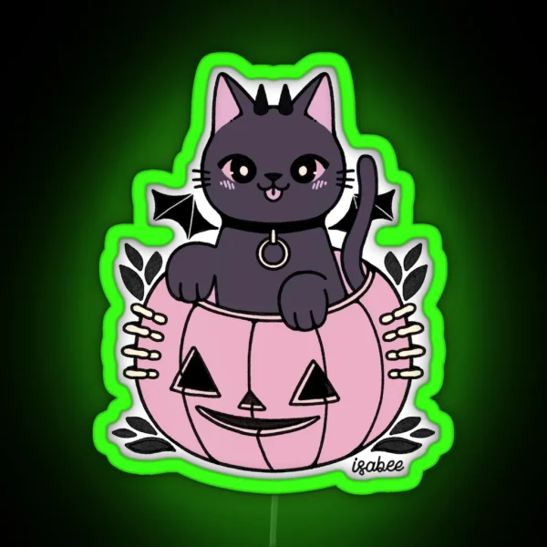 Halloween Cat RGB Neon Sign