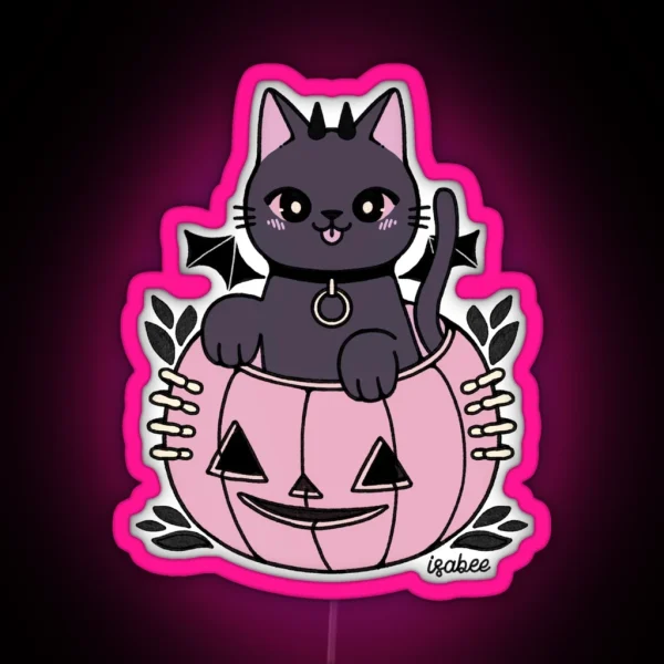 Halloween Cat RGB Neon Sign