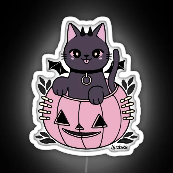 Halloween Cat RGB Neon Sign