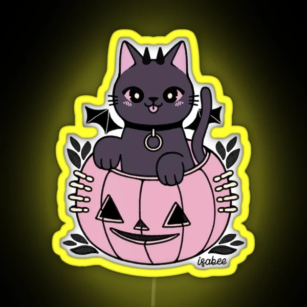 Halloween Cat RGB Neon Sign