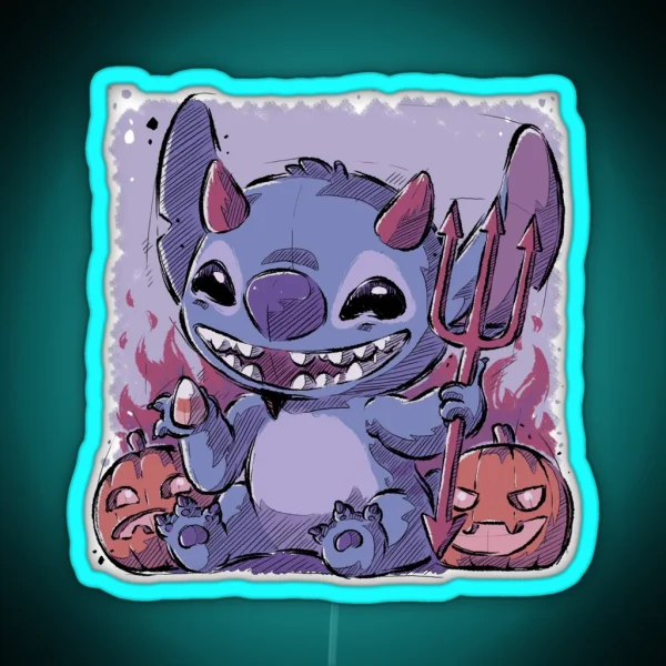 Halloween Stitch RGB Neon Sign