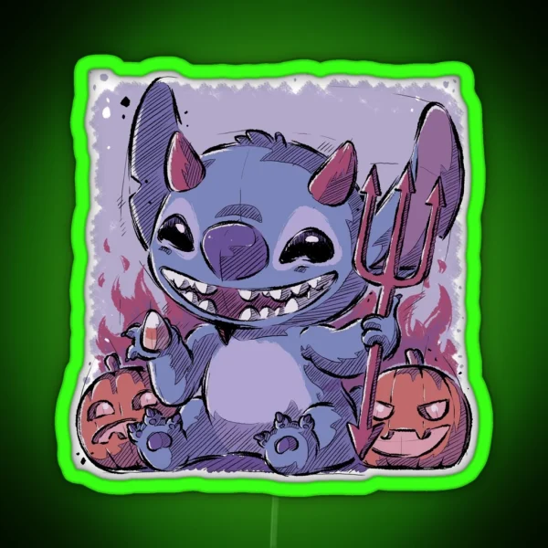 Halloween Stitch RGB Neon Sign