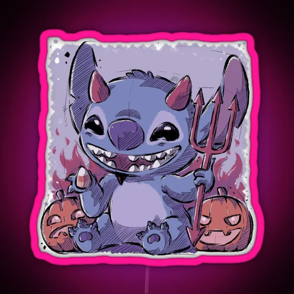 Halloween Stitch RGB Neon Sign
