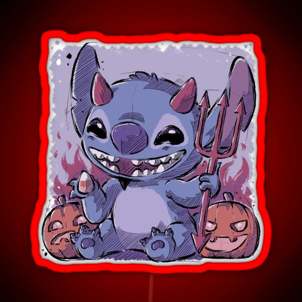 Halloween Stitch RGB Neon Sign