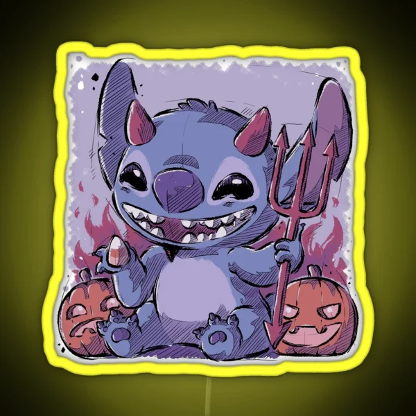 Halloween Stitch RGB Neon Sign