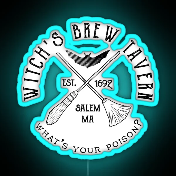 Halloween Witchs Brew Tavern RGB Neon Sign