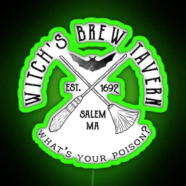 Halloween Witchs Brew Tavern RGB Neon Sign