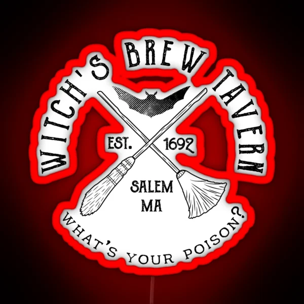 Halloween Witchs Brew Tavern RGB Neon Sign