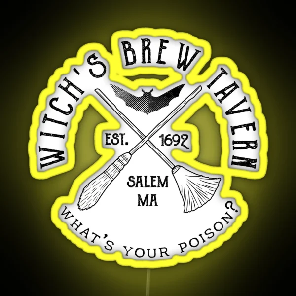 Halloween Witchs Brew Tavern RGB Neon Sign