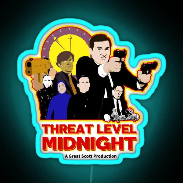Halpert The Office Threat Level Midnight Film Theft Of RGB Neon Sign