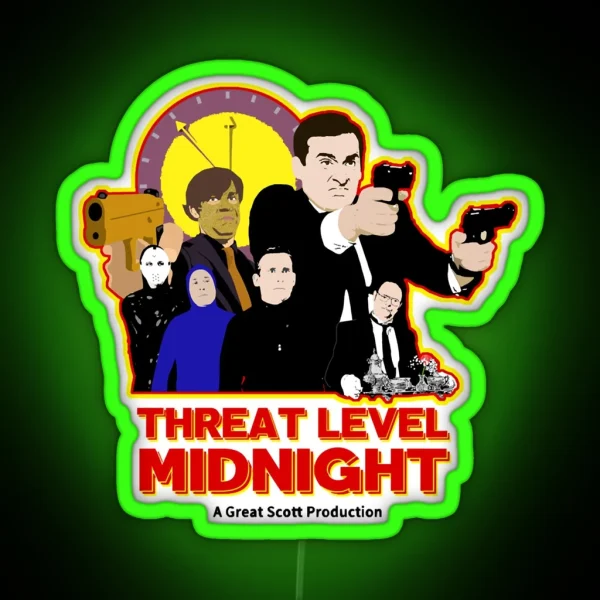 Halpert The Office Threat Level Midnight Film Theft Of RGB Neon Sign