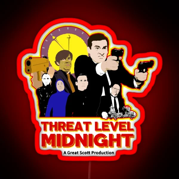 Halpert The Office Threat Level Midnight Film Theft Of RGB Neon Sign