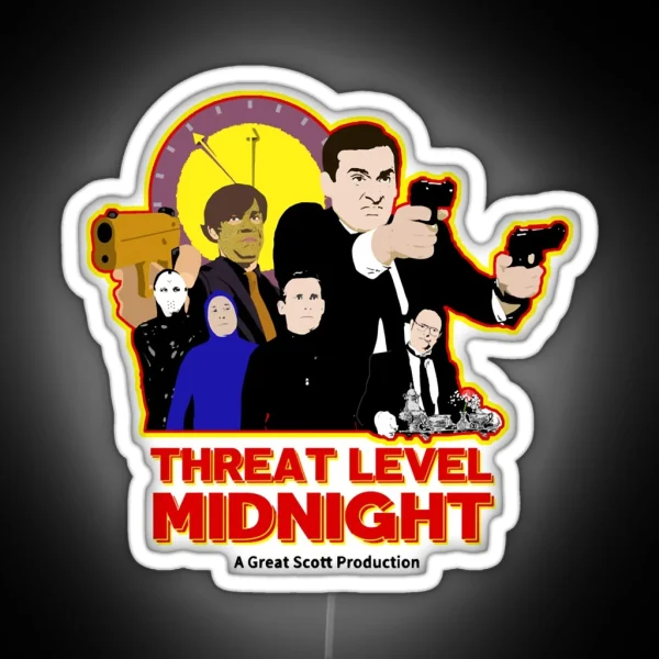 Halpert The Office Threat Level Midnight Film Theft Of RGB Neon Sign