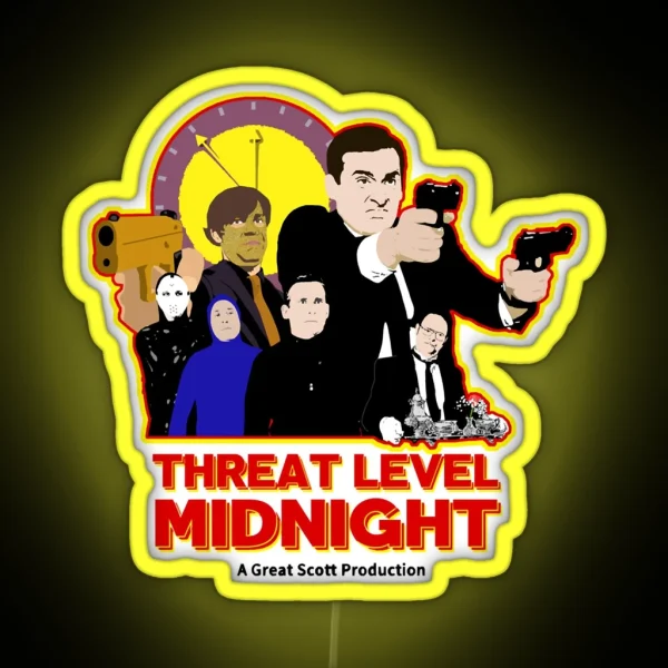 Halpert The Office Threat Level Midnight Film Theft Of RGB Neon Sign