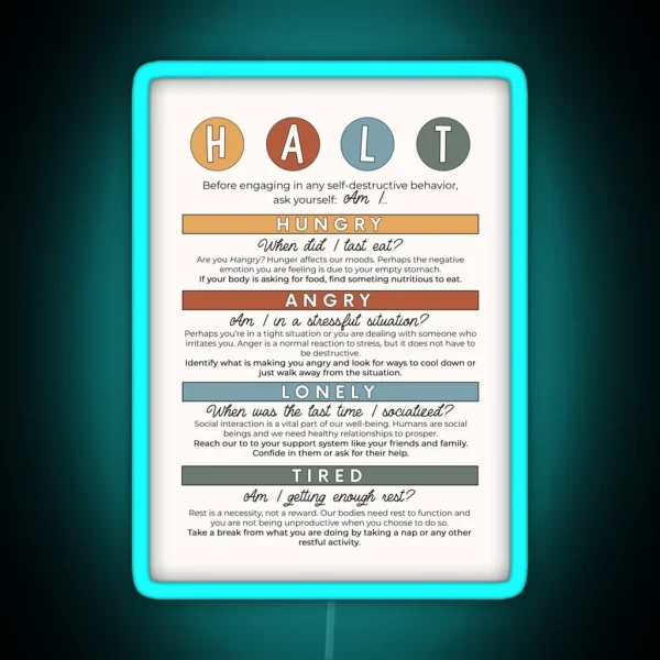 HALT Technique RGB Neon Sign