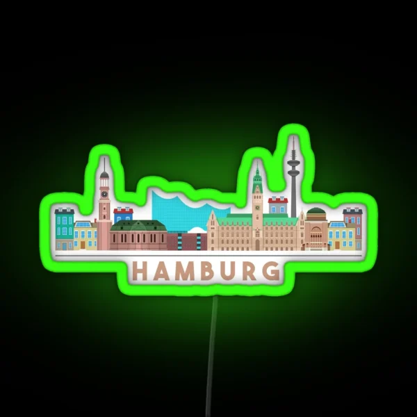 Hamburg Skyline RGB Neon Sign