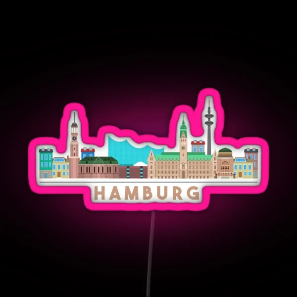 Hamburg Skyline RGB Neon Sign