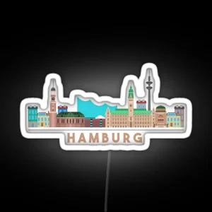 Hamburg Skyline RGB Neon Sign