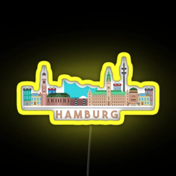 Hamburg Skyline RGB Neon Sign