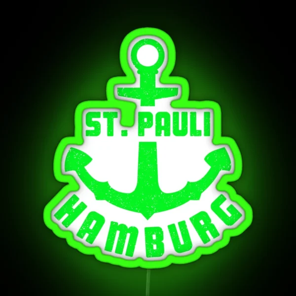 Hamburg St Pauli Anchor Sailor Captain Gift RGB Neon Sign