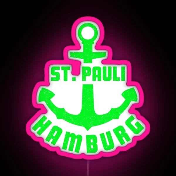 Hamburg St Pauli Anchor Sailor Captain Gift RGB Neon Sign