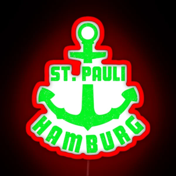 Hamburg St Pauli Anchor Sailor Captain Gift RGB Neon Sign