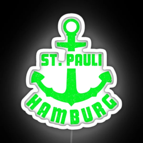Hamburg St Pauli Anchor Sailor Captain Gift RGB Neon Sign