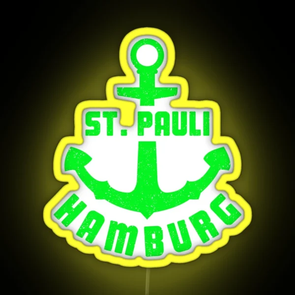 Hamburg St Pauli Anchor Sailor Captain Gift RGB Neon Sign