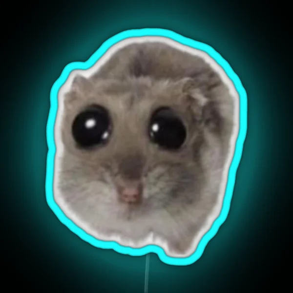 HAMSTER BIG EYES RGB Neon Sign