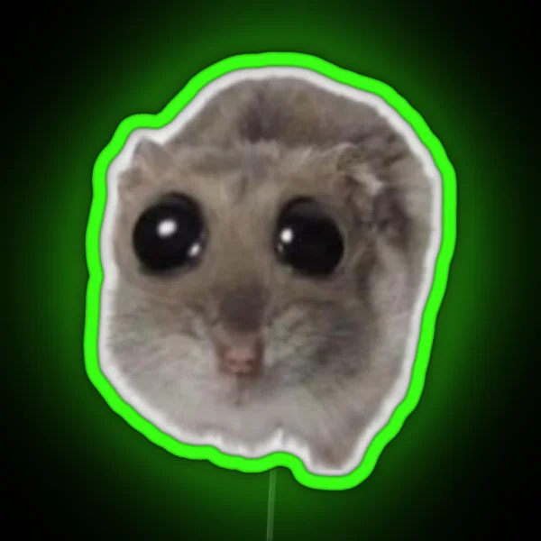 HAMSTER BIG EYES RGB Neon Sign