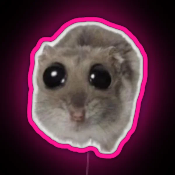 HAMSTER BIG EYES RGB Neon Sign