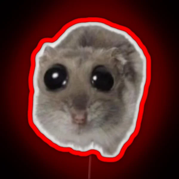 HAMSTER BIG EYES RGB Neon Sign