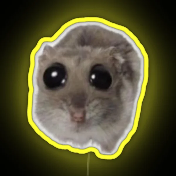 HAMSTER BIG EYES RGB Neon Sign