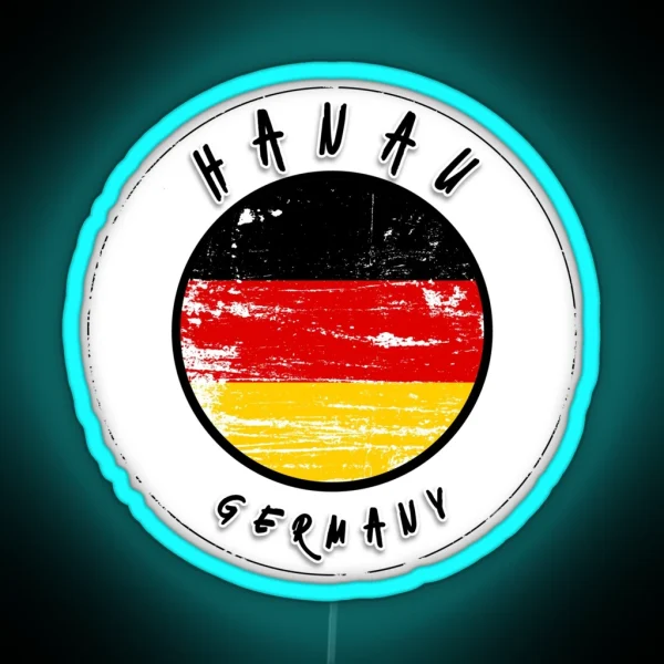 Hanau Germany Vintage Flag RGB Neon Sign