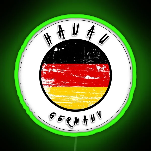 Hanau Germany Vintage Flag RGB Neon Sign