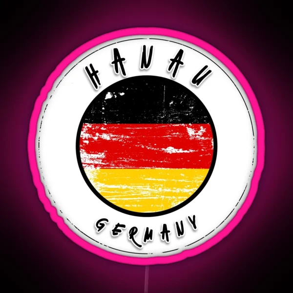 Hanau Germany Vintage Flag RGB Neon Sign
